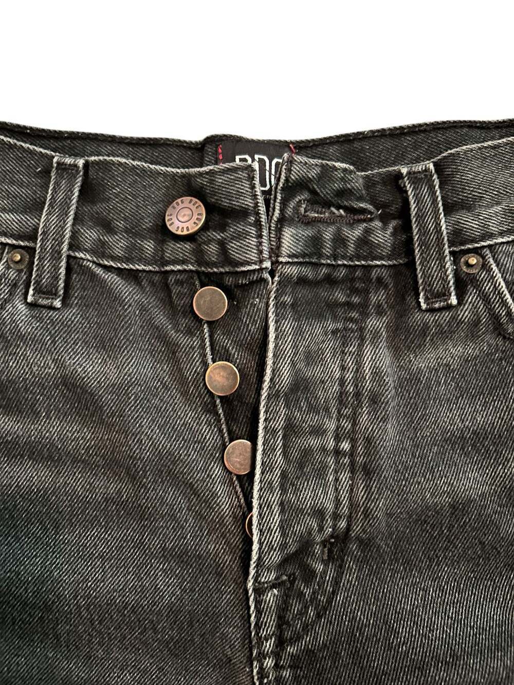 BDG Urban Outfitters Black High-Rise Button-Fly Raw Hem Denim Shorts - Picture 2 of 4